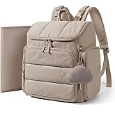mommore Diaper Bag Backpack, Baby Bag, Diaper Backpack for Mom Dads, Brown | Waterproof Changing Pad, Stroller Straps for Toddler, Insulated Pockets, Pacifier Case, Baby Essential, Travel