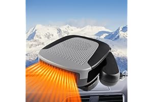 RAINYANUNITE Car Heater,Windshield Heater 12V 150W Car Windshield Defogger Defroster,2 in 1 Heating Fan/Cooling Fan Plugs into Cigarette Lighter with Ergonomic Handheld Design & 360°Rotatable Base (Grey-12V)