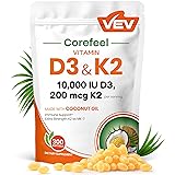 VEV Corefeel Vitamin D3 K2 10,000 IU, 200 mcg