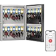 WeHere 32 Key Lock Box Wall Mount, Smart Key Cabinet with APP Bluetooth/Fixed/Dynamic Password/OTP Share Unlock, Security Lockbox ERP for Valets/Realtors/Office/Hotel Key Management