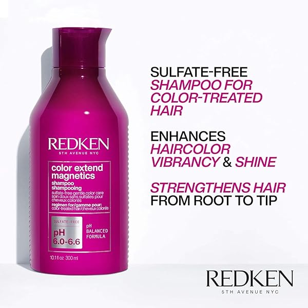 REDKEN COLOR EXTEND MAGNETICS SHAMPOO | FOR COLOR-TREATED HAIR | GENTLY CLEANSES & PROTECTS COLOR | WITH AMINO ACID | SULFATE-FREE | 10.1 FL OZ (PACK OF 1)