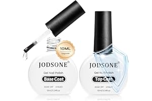 JODSONE 2 Bottles 10ml Of Top Coat Base Coat Gel Polish Set Bright Surface At Home DIY Nail Salon Girl Gift, transparent