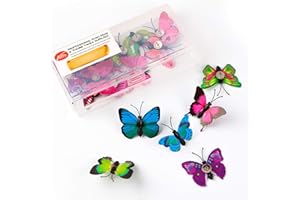 Yalis Decorative Thumb Tacks 12 Pcs Colorful Cute Pushpins for Feature Wall, Whiteboard, Corkboard, Photo Wall (Butterfly)