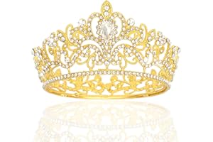 CIEHER Gold Mini Crown Princess Tiara Birthday Wedding Cake Decoration