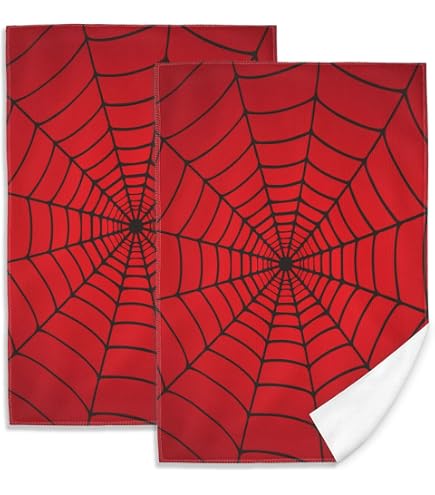 Amazon.com: LXCSBD Red Spider Web Towels - Absorbent Black