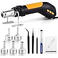 Gyfent Heat Gun, 700W 212°F~932℉(100°C~500°C) Mini Soldering Heat Gun Hot Air Rework Station with LED Digital Display & 5Pcs Nozzles & 5Pcs Accessories for Crafting Shrink Tubing Electronics DIY(5FT)