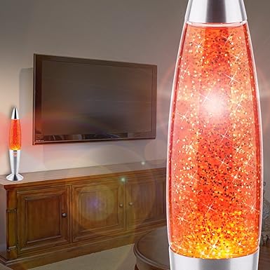 MIA Light Glitter ?347mm/ Kinder/Retro/Gelb/Lampe Glitterlampe Glitterleuchte Lavalampe Lavaleuchte Magmalampe Magmaleuchte