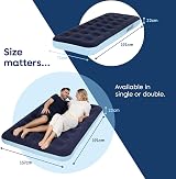 airzzZ Double Inflatable Flocked Air Bed Quick Inflate Deflate Mattress view 8