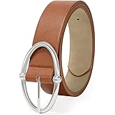 VONMELLI Leather Belts for Women, Women's Belts for Jeans Pants Fashion Ladies Dress Belt with Sliver Buckle