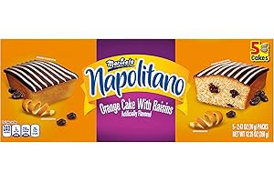 Marinela Napolitano Orange Cake with Raisins, 5 individual packs, (2.47 oz each), Snack Cakes, 12.35 oz Box