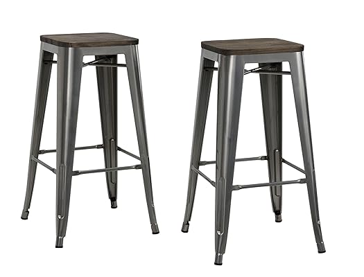 DHP Fusion 30" Metal Backless Bar Stool for Kitchen or