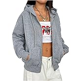 SHENHE Women's Zip Up Hoodies Long Sleeve Pocket Drawstring Sweatshirts Fall Casual Outfits Jackets