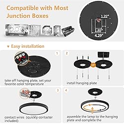 OFFIY 6PK 12 Inch LED Flush Mount Ceiling