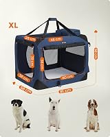 Feandrea Foldable Pet Carrier Bag 81x58x58 cm Dark Blue PDC80Z view 4
