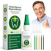 Dental Lab Instant Bonding, Professional Denture Repair Adhesive Kit, Fast Setting in 1 Min, Fix Broken Dentures &amp;Retainer at Home, Strong Dental Adhesive Glue with Tools (10ML)