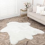 AbunHeri Faux White Bear Rug Faux Cowhide Carpet