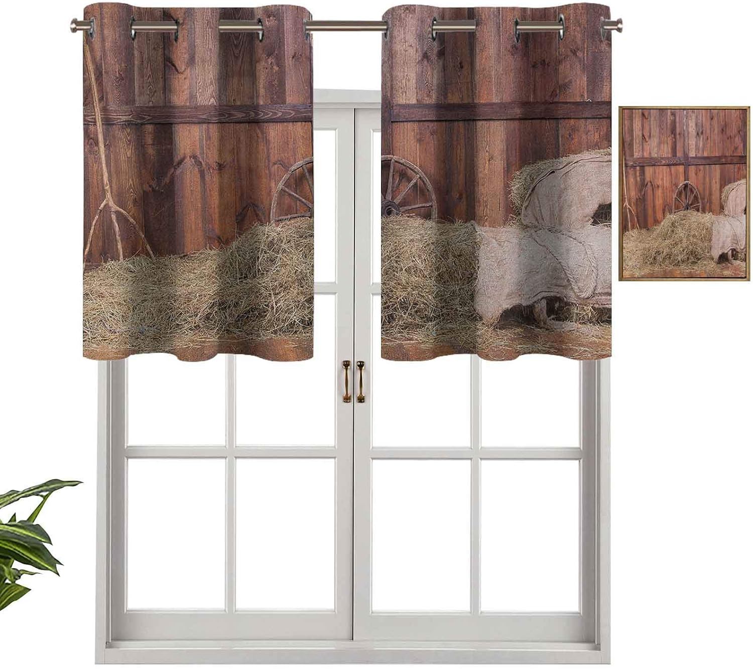 Hiiiman Cortina opaca con ojales en la parte superior, tratamiento para