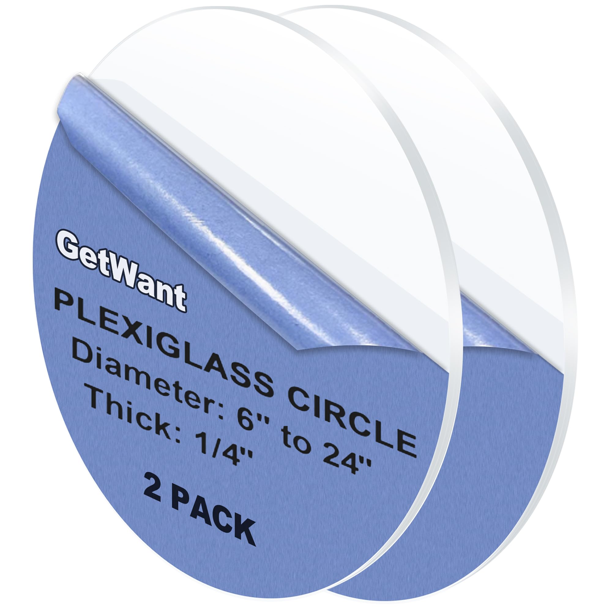 GetWant 2PCS Clear Acrylic Round Disc Acrylic Cake