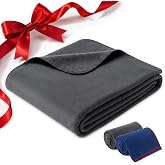 Flantree Camping Blanket 62&times;87" - Fleece Blanket, Soft Flannel Bed Blanket, Large Fuzzy Cozy Blanket, Multi-use for Bed, Sofa, Couch, Travel, Camping, All Season Warm Lightweight Cover, Gray