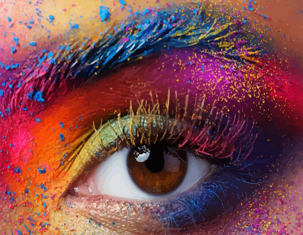 ABEUTY DIY Paint by Numbers for Adults Children, Colorful Eye 16x20 inches Number Painting Art Therapy (Eye, No Frame)