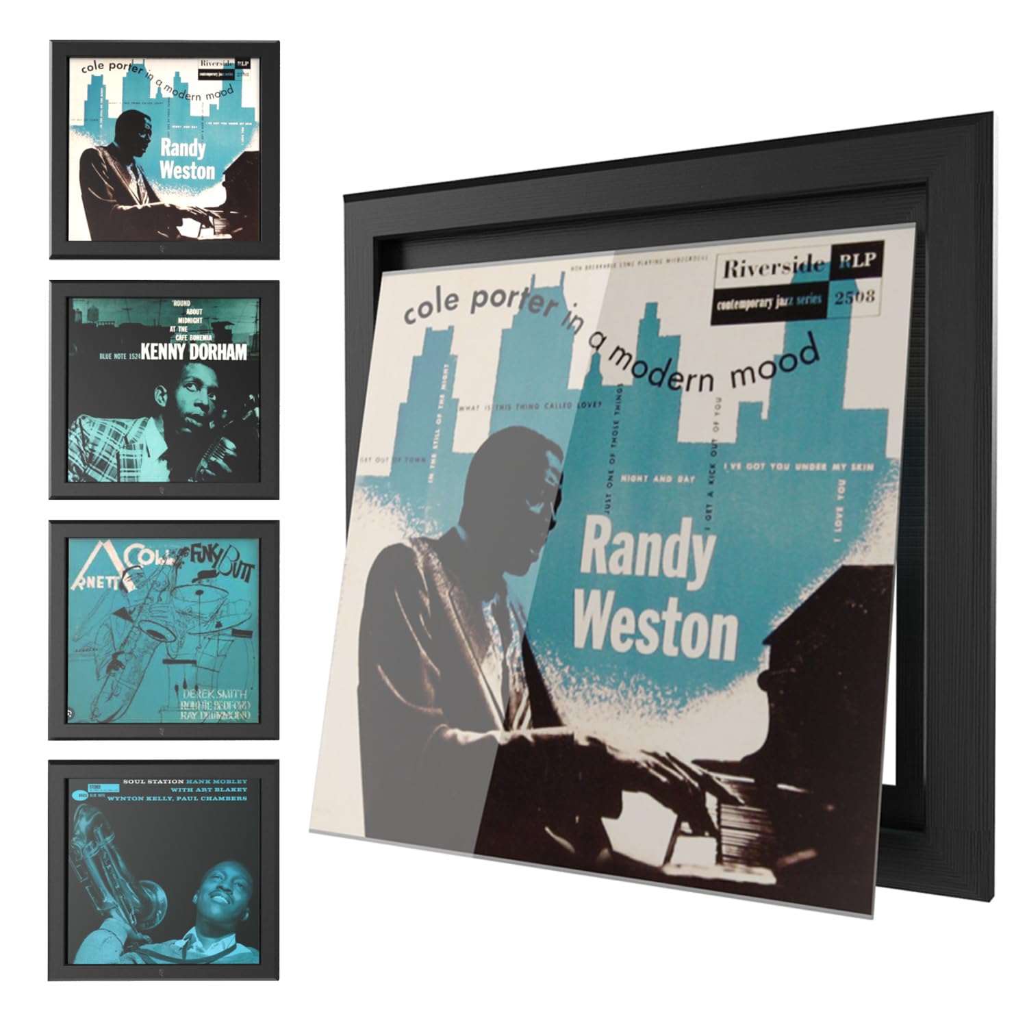 Photo 1 of HumminGuru 4 Pack Vinyl Record Wall Mount Frames | Slim Open-front Record Frame Holds 12” LP Gatefold Album– Crystal Clear Floating Music Art Display, Easy Install Shelf for Vinyl Covers Wall Décor