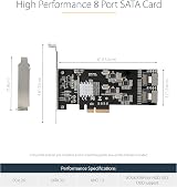StarTech 8 Port SATA PCIe Card PCIe x4 Gen 2 6Gbps Quad Controllers view 3