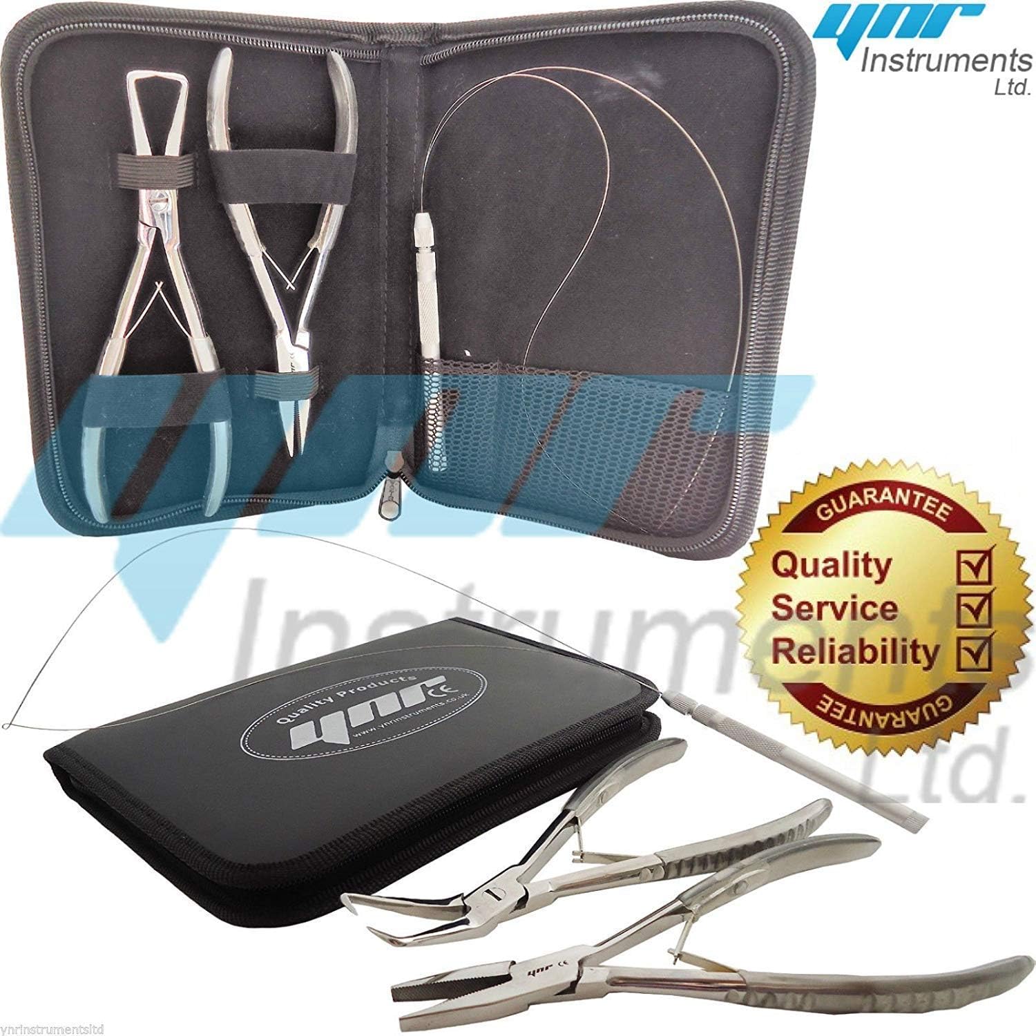 YNRHUMAN HAIR EXTENSIONS TOOL KIT PLIERS MICRO RINGS PIN LOOP NEEDLE TUBE WIRE