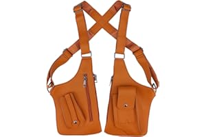 Underarm Shoulder Bag for Men, Premium Leather Double Armpit Shoulder Bag with Adjustable Strap Anti Theft Pickpocke (Light B