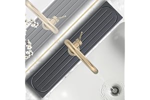 LYXEL Stone Faucet Mat for Kitchen Sink with Raised Feet, Sink Mat for Kitchen Faucet, Water Absorbent Diatomite Stones Sinks Tray, Sink Splash Guard & Protectors, Stone Drying Tray for Bathroom Counter