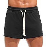 AMY COULEE Mens Workout Shorts 3 inch Cotton Gym Shorts Casual Lounge Short Pants with Pockets