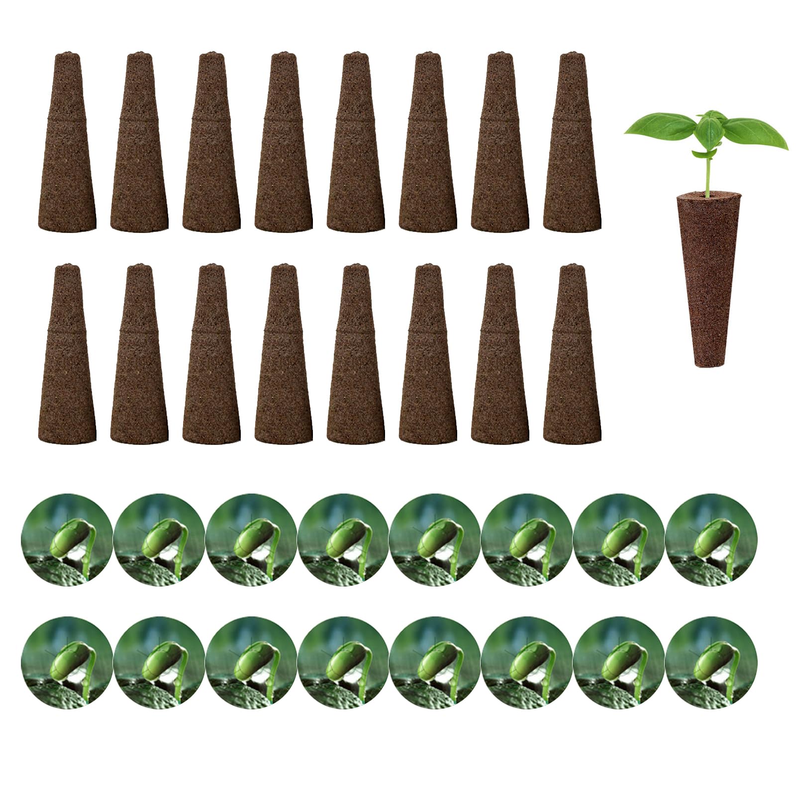 100pcs Hydroponic Seed Pod Kit, Including 50pcs Plant Grow Sponge 50pcs Hydroponic Plant Labels, Seed Starter Pods for Indoor Garden Hydroponic Growing System