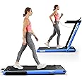 Goplus 2 in 1 Folding Treadmill, 2.25HP Superfit Under Desk Electric Treadmill, Installation-Free with Remote Control, APP Control and LED Display, Walking Jogging for Home Office