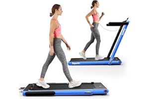 Goplus 2 in 1 Folding Treadmill, 2.25HP Under Desk Electric Treadmill, Installation-Free with Bluetooth Speaker, Remote Contr