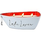 Lake Lover- Triple Wick 10 oz 100% Soy Wax Candle Scent: Fresh Linen with Silver Detail Accents.