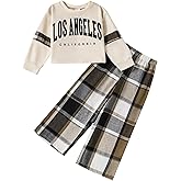 Toddler Girl Clothes Girls Outfits Kids Sweatsuit Long Sleeve Bow Details Top Wide-Leg Pants Little Girls' Clothing Set