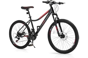 CamPingSurvivals 20/24/26 Inch Mountain Bike for Men/Women, Adult Bicycle with Professional 7 or 21 Speed Shifting, Double Shock Effect, Comfort Saddle and Pretty Look