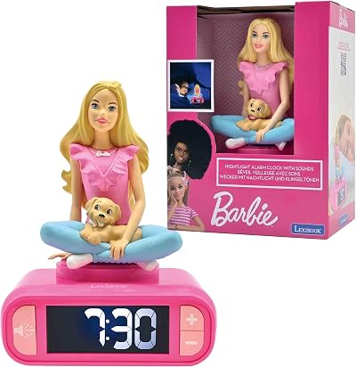 Lexibook Barbie Nightlight Alarm Clock Pink