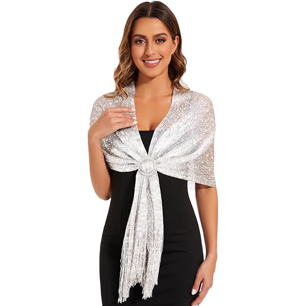 green emerald velvet dress Silver Sequin Scarf – Central Chic main image 0
