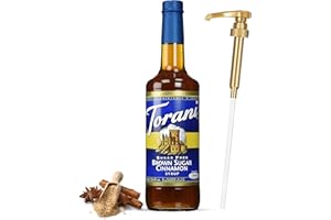 Torani Sugar Free Brown Sugar Cinnamon Syrup for Coffee 25.4 Ounces Coffee Syrups and Flavors with Jimoco Pump Syrup Dispenser