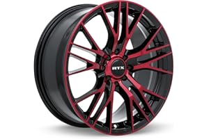 Pack of 4 RTX Rims 82316 Vertex Black Machined Red Rim | 17 inch wheel | 17x7.5 inch 5x114.3 40 mm offset | Passenger car wheels