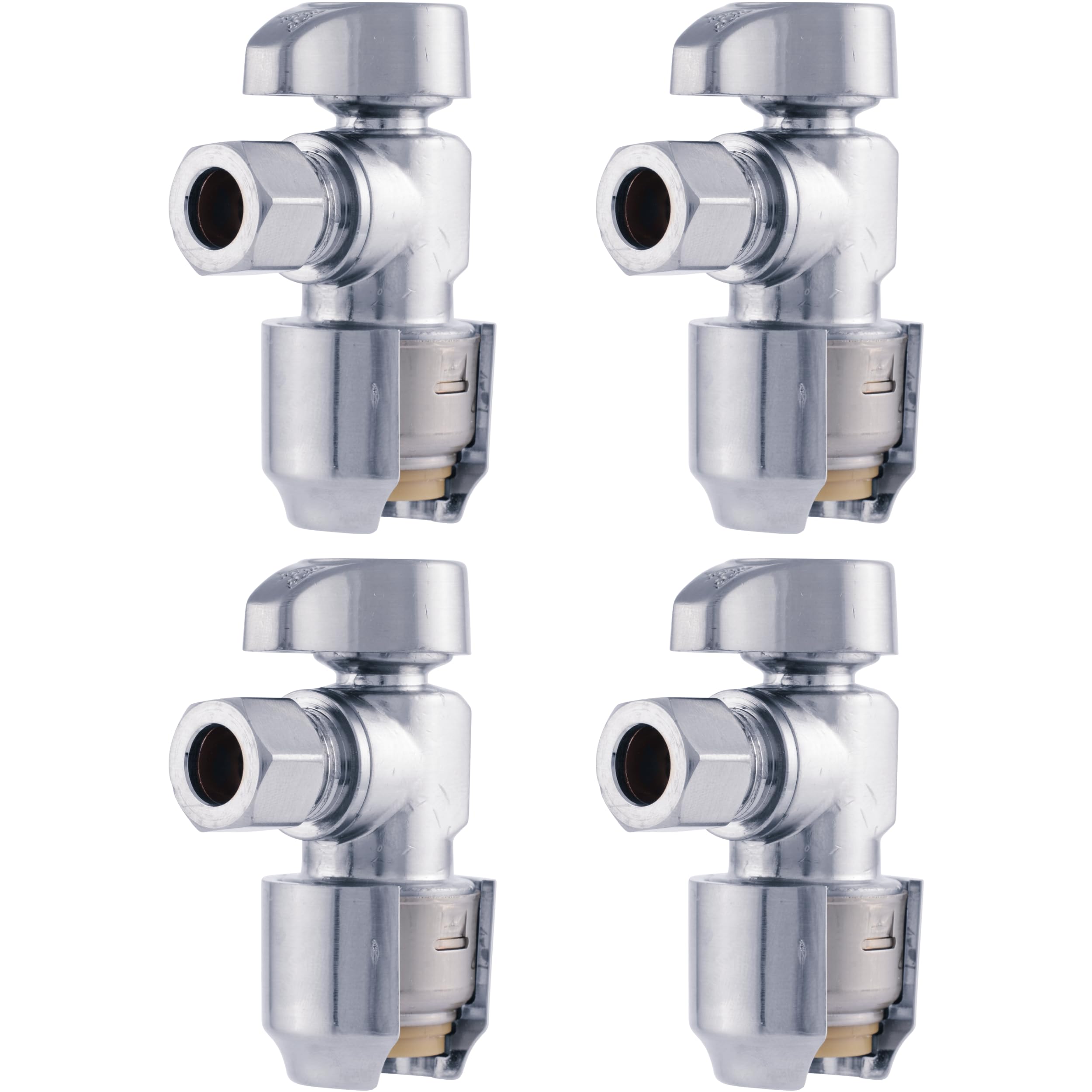 Photo 1 of ***ONLY ONE** SharkBite Max 1/2 x 3/8 Inch Compression Angle Stop Valve, Pack of 4, Quarter Turn, Push to Connect Brass Plumbing Fitting, PEX Pipe, Copper, CPVC, PE-RT, HDPE, UR23036A4