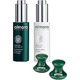 Almora Botanica The Deluxe Kit | Serum for Fine Lines (15mL), Radiance Day Face Oil (15mL) & Signature Crystal Gua Sha | Revitalizing Skincare & Facial Massage Set | Clean, Vegan, Ayurvedic Beauty