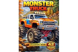 Monster Truck Colouring Book: Filled with 42 high-energy monster truck designs for Kids Aged 5+