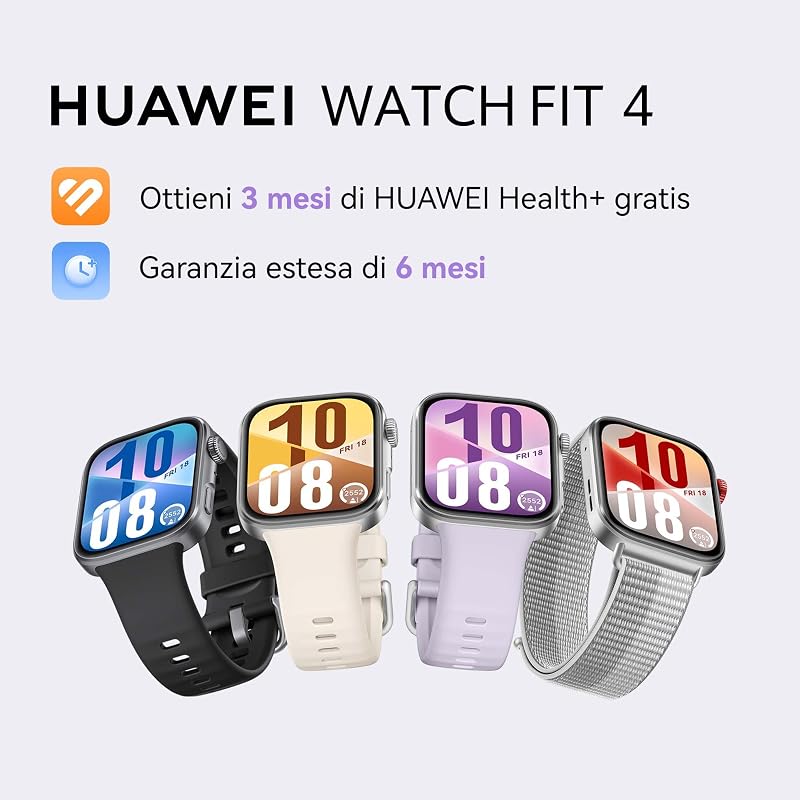 WATCH FIT 4 Smartwatch, 100 Modalità di Allenamento, Ultra-sottile, Fitness Tracker, iOS & Android, Cassa in Alluminio, Batteria fino a 10 Giorni, 1.82”Display AMOLED, GPS, 30 mesi di Garanzia