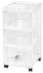 IRIS USA Plastic Drawer Storage Organizer Rolling