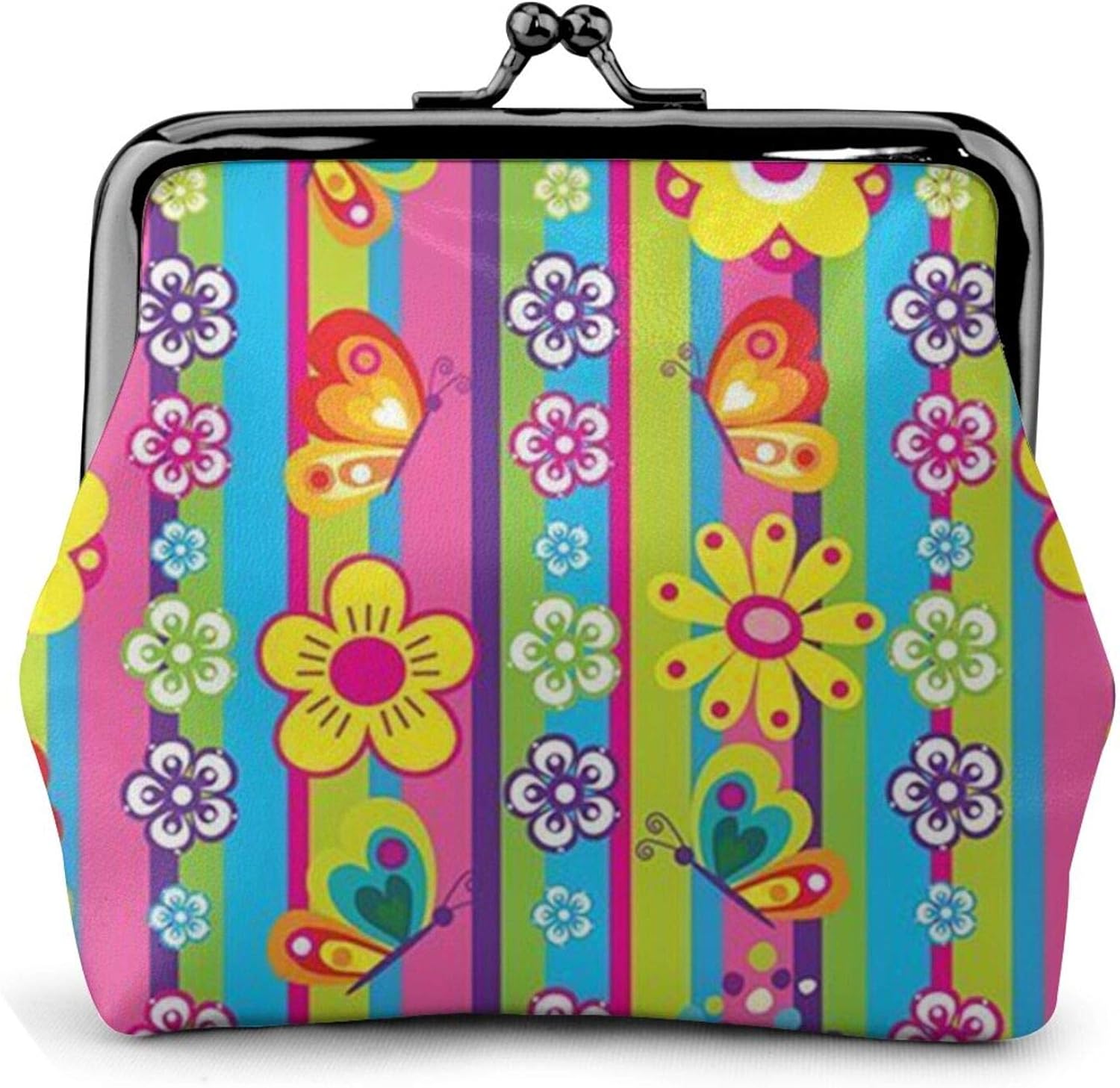 Flowers And Butterflies Coin Purse Wallet Buckle KissLock Small