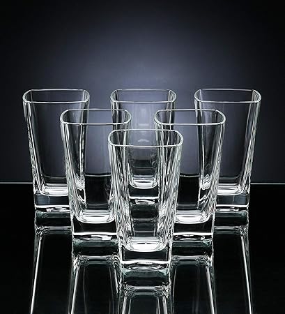 JRP MART JNV Crystal Clear Transparent Water and Juice Glasses - Set of 6