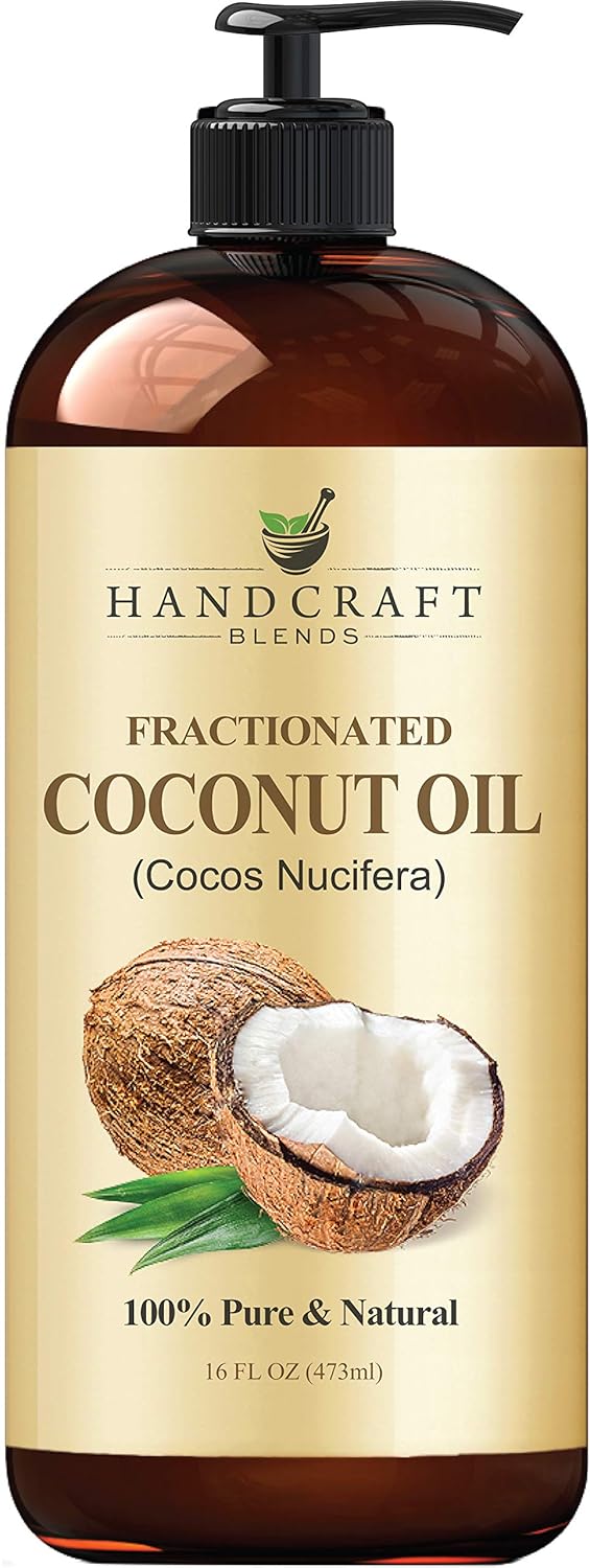 Fractionated Coconut Oil – 100% Pure & Natural Premium Therapeutic Grade - Great Carrier Oil for Essential Oils, Face Moisturizer & Body Oil, Non Greasy Massage Oil, for Skin & Hair, – Huge 16 OZ - Bottle May Vary : Beauty
