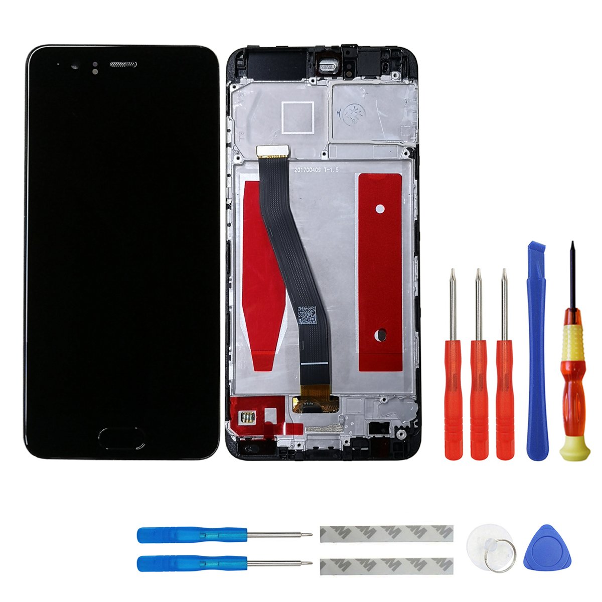 swark LCD Display and Touch Screen LCD Display for Huawei P10 Frame + Tools (Black)