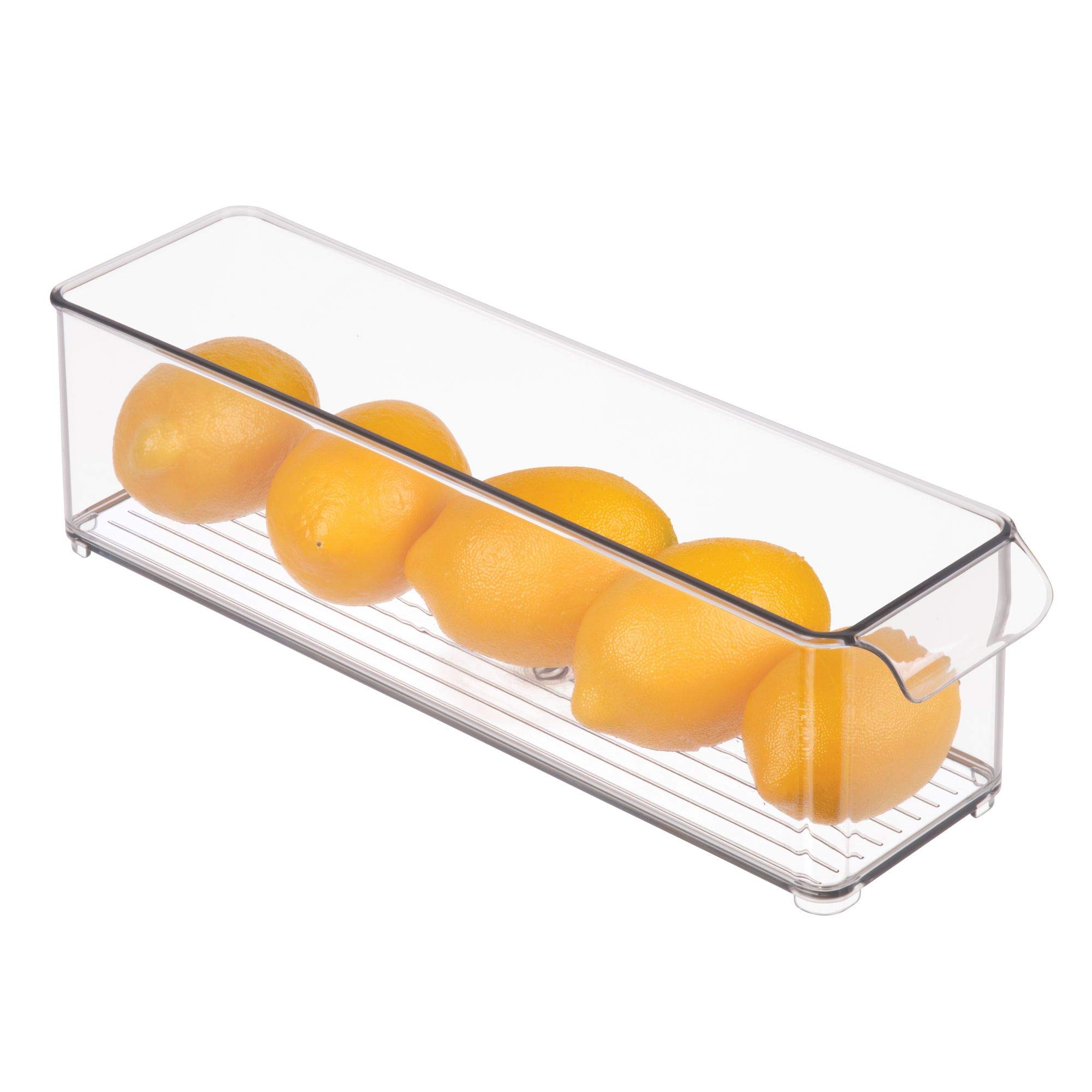 Photo 1 of iDesign Stackable Fridge Storage Bin with Handle - Ideal for Fridge and Freezer, Clear, Made in USA